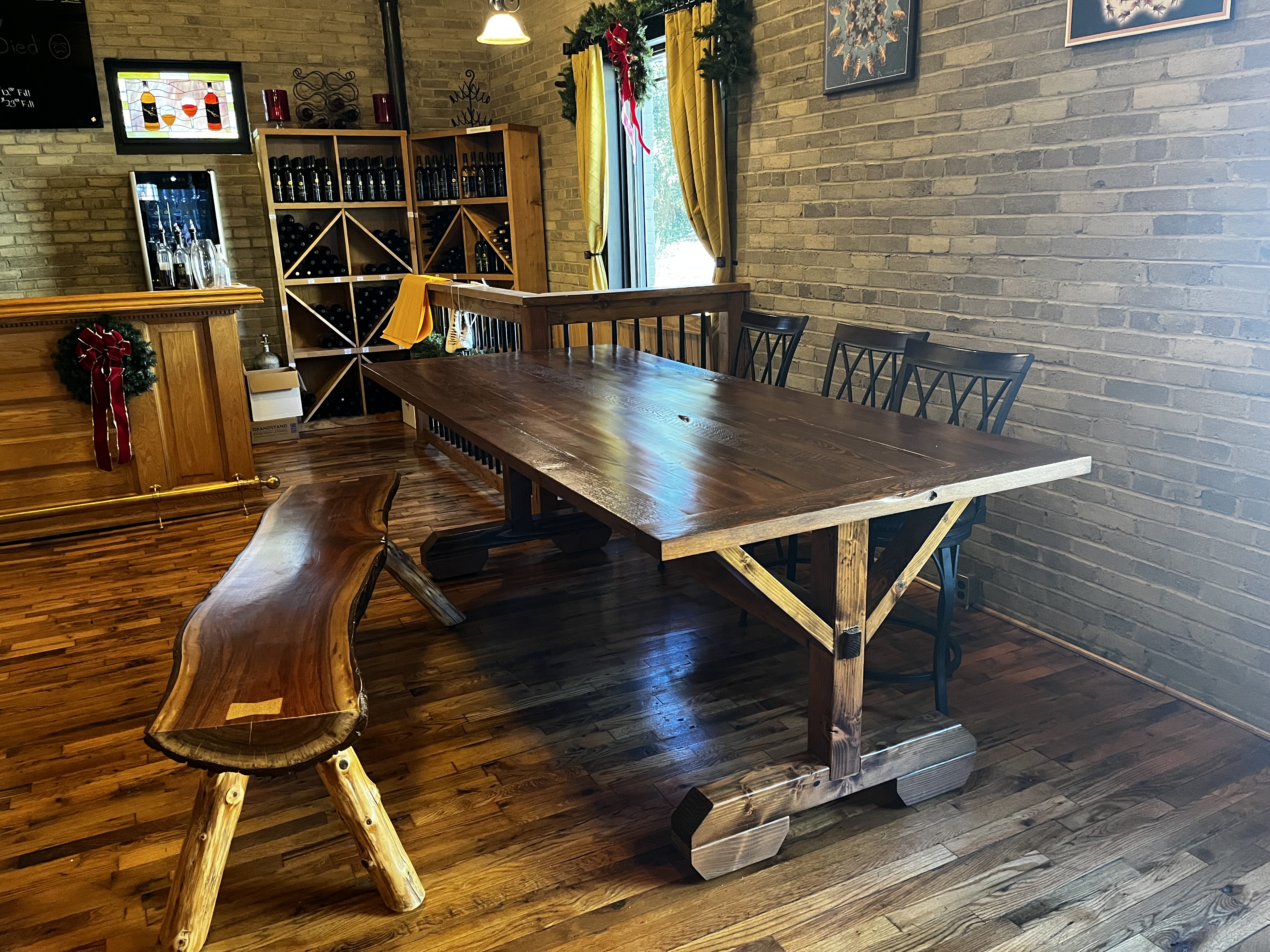 Farm style table and bench
